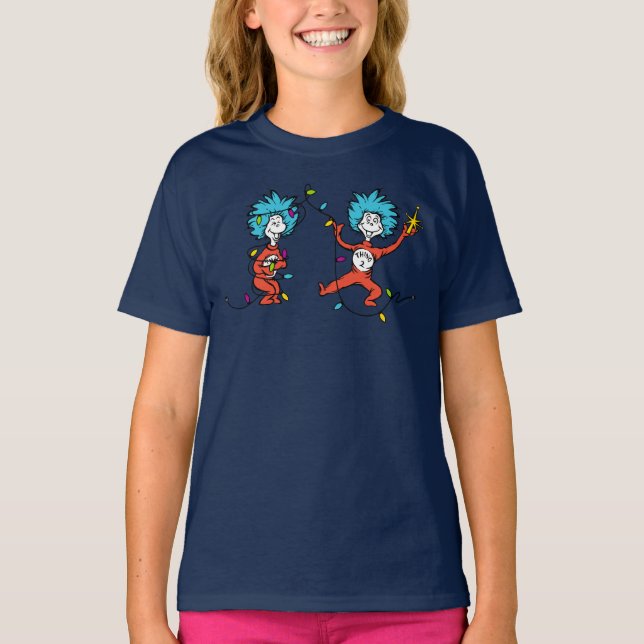 Dr Seuss | The Grinch | Thing 1 & Thing 2 Dancing T-Shirt (Front)