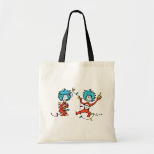 Dr Seuss   The Grinch   Thing 1 & Thing 2 Dancing Tote Bag