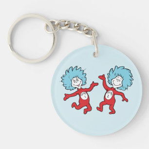 Dr. Seuss Thing 1 and Thing 2 Character Key Ring