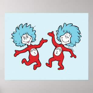 Dr. Seuss Thing 1 and Thing 2 Character Poster