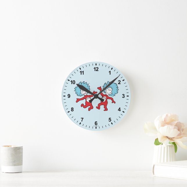 Dr. Seuss Thing 1 and Thing 2 Character Round Clock (Home)
