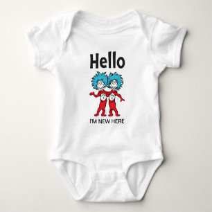 Dr. Seuss Thing 1 Thing 2     Hello I'm New Here Baby Bodysuit