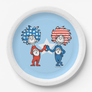 Dr. Seuss Thing 1 Thing 2 Patriotic Graphic Paper Plate