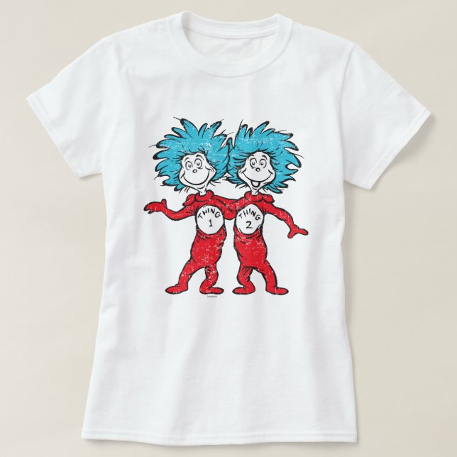 Dr. Seuss | Thing 1, Thing 2 Sitting T-Shirt (Design Front)