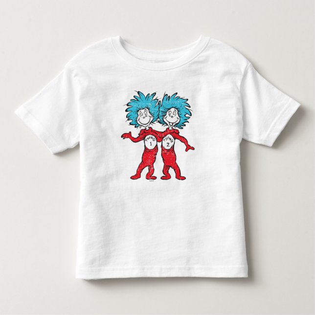 Dr. Seuss | Thing 1, Thing 2 Sitting Toddler T-Shirt (Front)