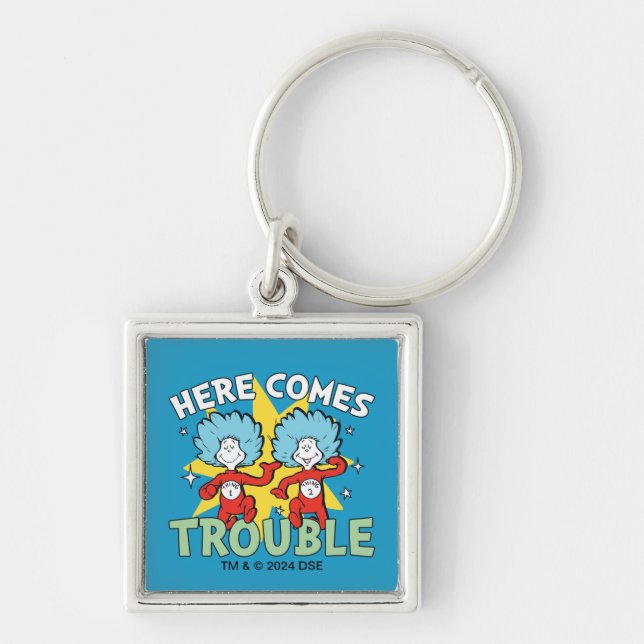 Dr. Seuss | Thing One Thing Two Here Comes Trouble Key Ring (Front)