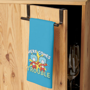 Dr. Seuss   Thing One Thing Two Here Comes Trouble Tea Towel