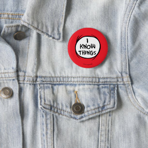 Dr. Seuss Thing One Thing Two - I Know Things 6 Cm Round Badge