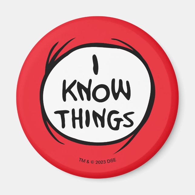 Dr. Seuss | Thing One Thing Two - I Know Things Magnet (Front)