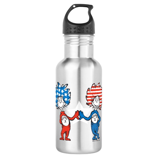 Dr. Seuss | Thing One Thing Two Patriotic Graphic 532 Ml Water Bottle (Front)