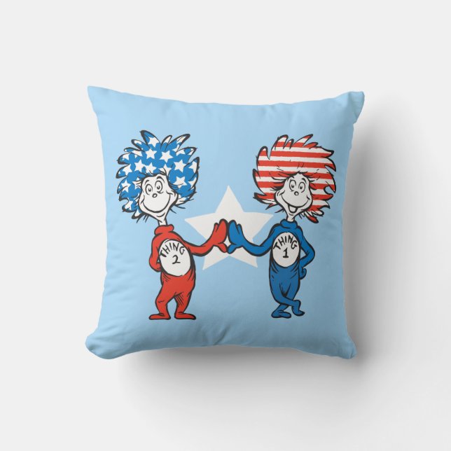 Dr. Seuss | Thing One Thing Two Patriotic Graphic Cushion (Front)