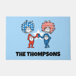 Dr. Seuss Thing One Thing Two Patriotic Graphic Doormat