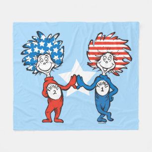 Dr. Seuss   Thing One Thing Two Patriotic Graphic Fleece Blanket