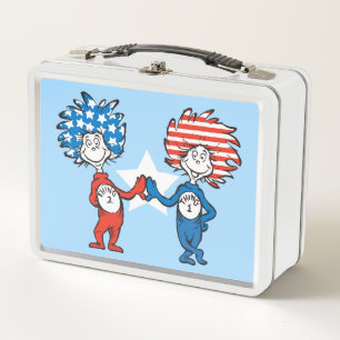 Dr. Seuss Thing One Thing Two Patriotic Graphic Metal Lunch Box