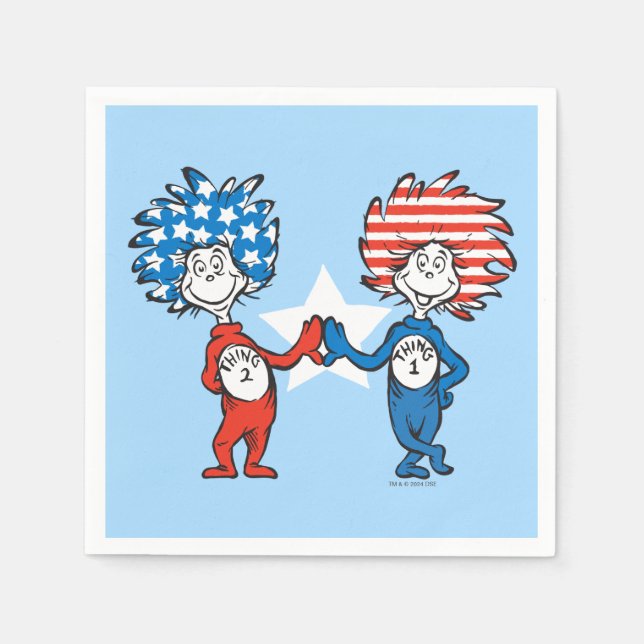 Dr. Seuss | Thing One Thing Two Patriotic Graphic Napkin (Front)