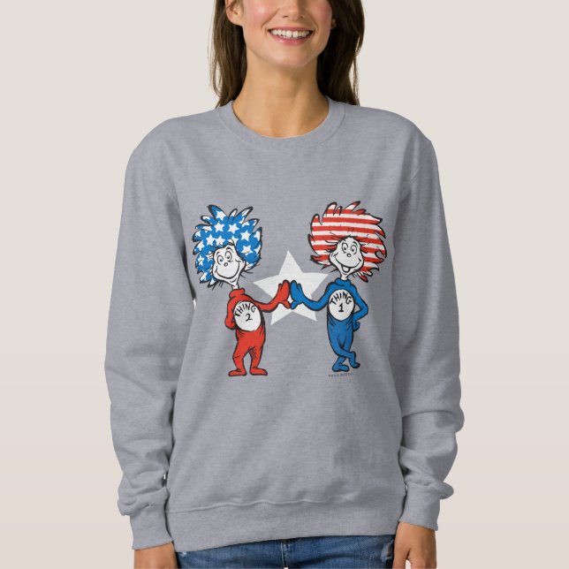 Dr. Seuss | Thing One Thing Two Patriotic Graphic Sweatshirt (Front)