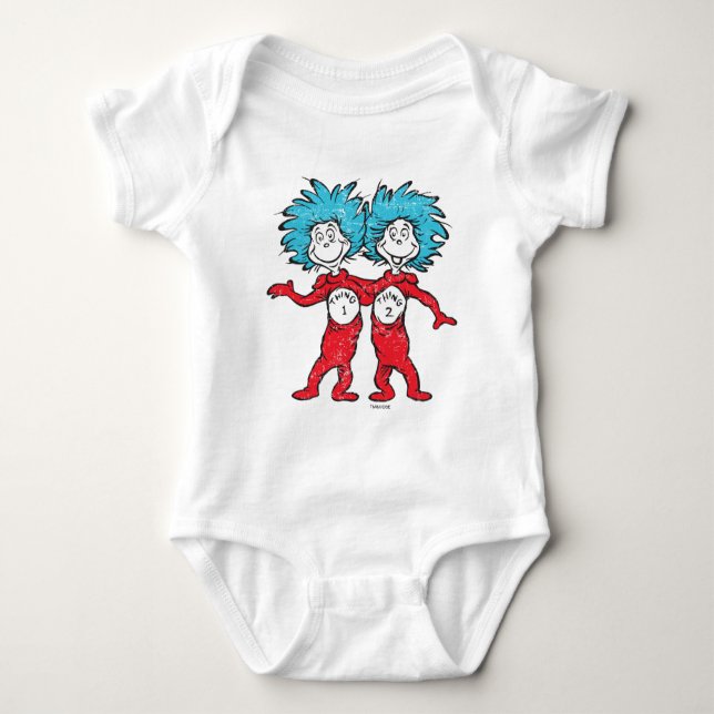 Dr. Seuss | Thing One, Thing Two Sitting Baby Bodysuit (Front)