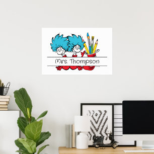 Dr. Seuss Thing One Thing Two Teacher Name Poster