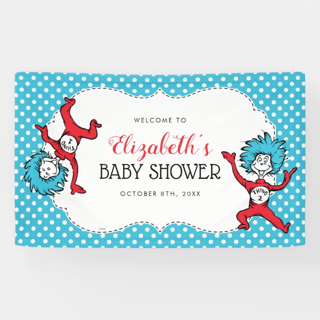 Dr. Seuss Thing One Thing Two | Twins Baby Shower Banner (Horizontal)