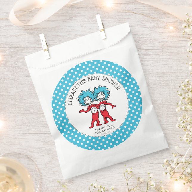 Dr. Seuss Thing One Thing Two | Twins Baby Shower Favour Bag (Clipped)
