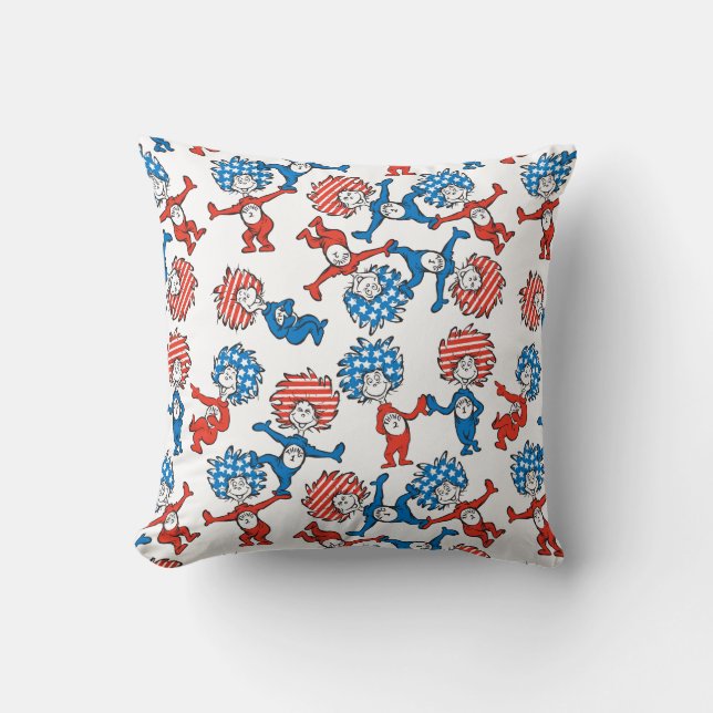 Dr. Seuss | Thing One Thing Two US Flag Pattern Cushion (Front)