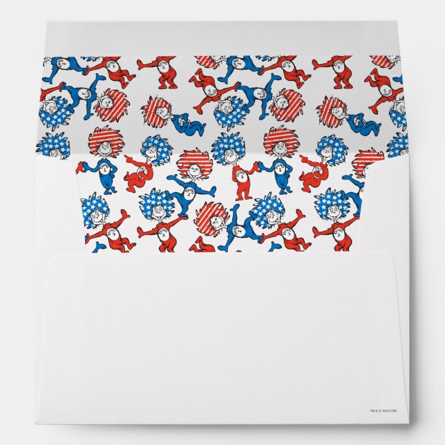 Dr. Seuss | Thing One Thing Two US Flag Pattern Envelope (Back (Bottom))
