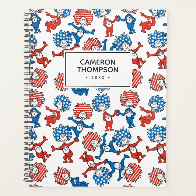 Dr. Seuss | Thing One Thing Two US Flag Pattern Planner (Front)