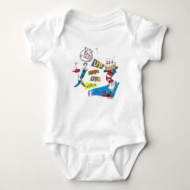 Dr. Seuss | Up Up Up with a Fish Baby Bodysuit (Front)