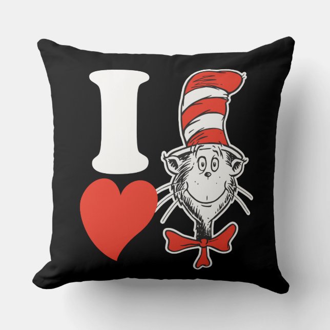 Dr. Seuss Valentine | I Heart Cat in the Hat Cushion (Front)