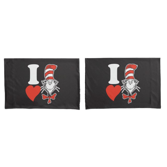 Dr. Seuss Valentine | I Heart Cat in the Hat Pillowcase (Front-Set)