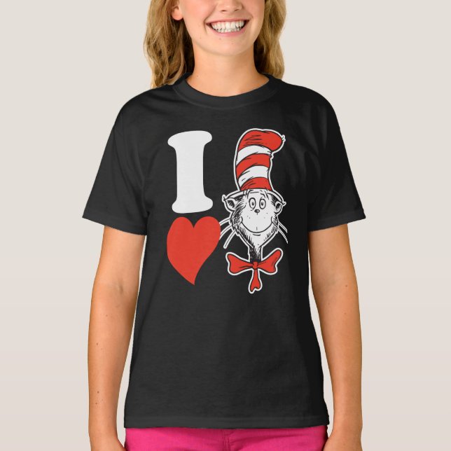 Dr. Seuss Valentine | I Heart Cat in the Hat T-Shirt (Front)