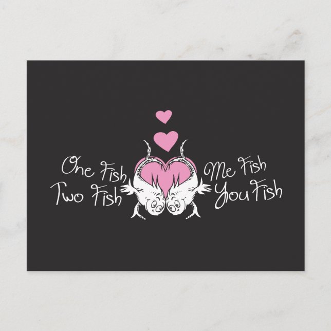 Dr. Seuss Valentine | One Fish Two Fish Holiday Postcard (Front)