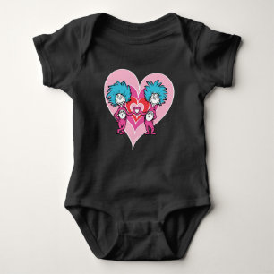 Dr. Seuss Valentine Thing 1 Thing 2 Baby Bodysuit