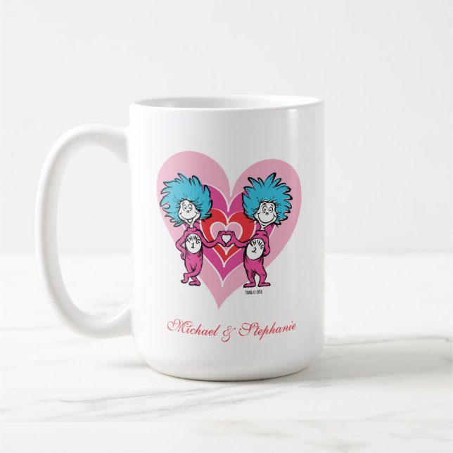 Dr. Seuss Valentine | Thing 1 Thing 2 Coffee Mug (Left)