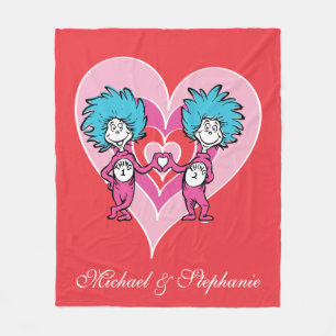 Dr. Seuss Valentine   Thing 1 Thing 2 Fleece Blanket