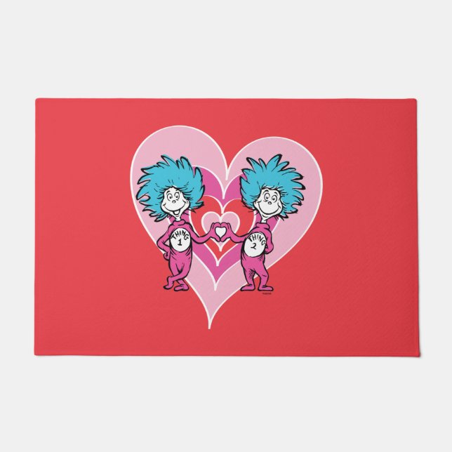 Dr. Seuss Valentine | Thing One Thing Two Doormat (Front)