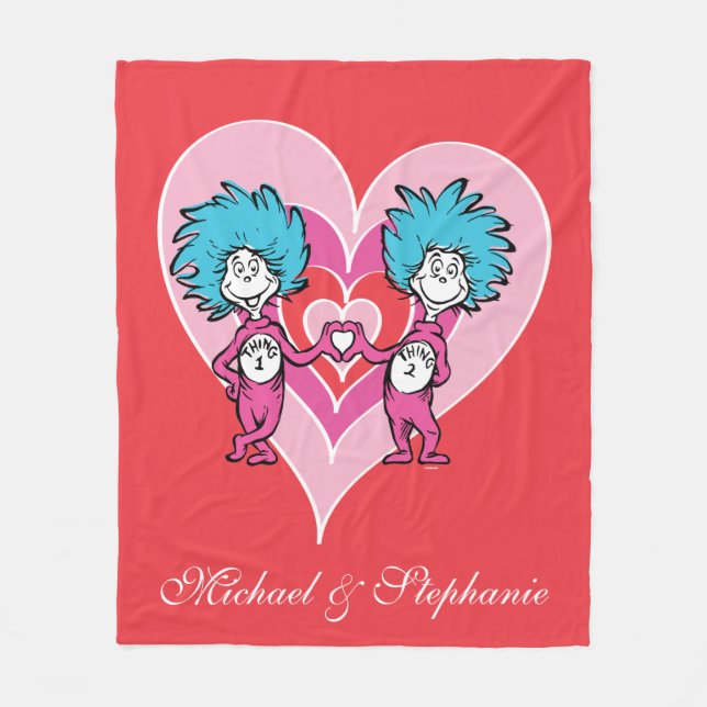 Dr. Seuss Valentine | Thing One Thing Two Fleece Blanket (Front)