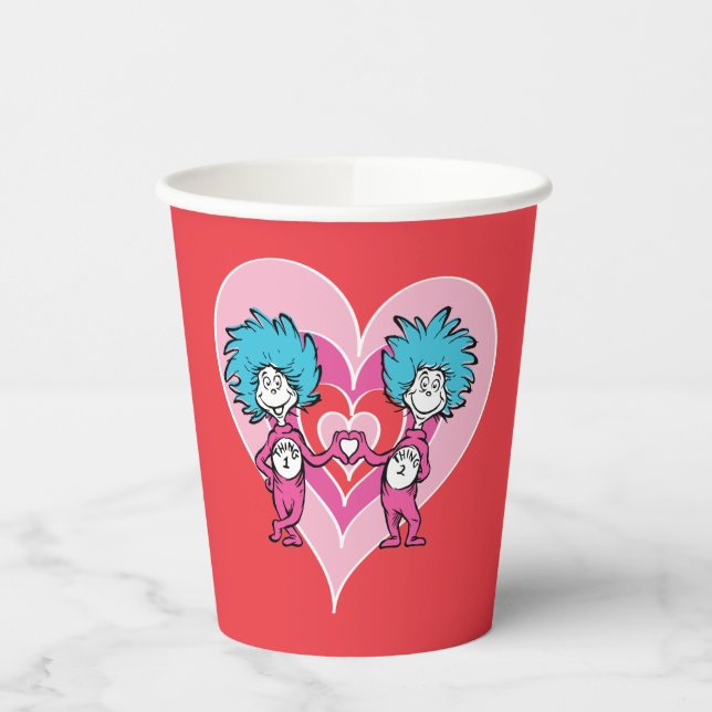 Dr. Seuss Valentine | Thing One Thing Two Paper Cups (Left)