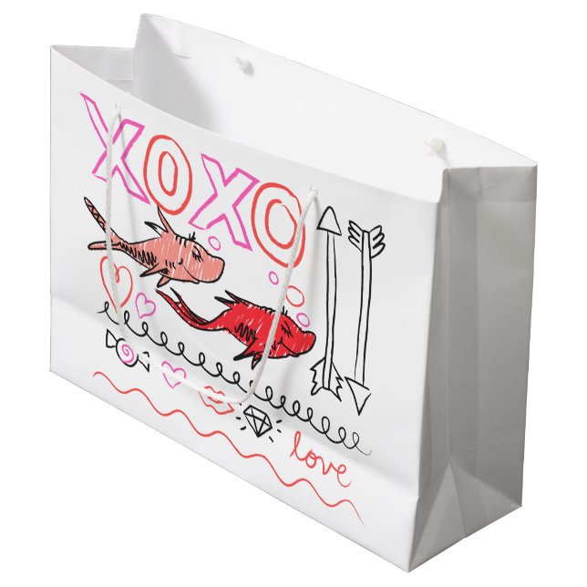 Dr. Seuss Valentine | XOXO Design Large Gift Bag (Front Angled)