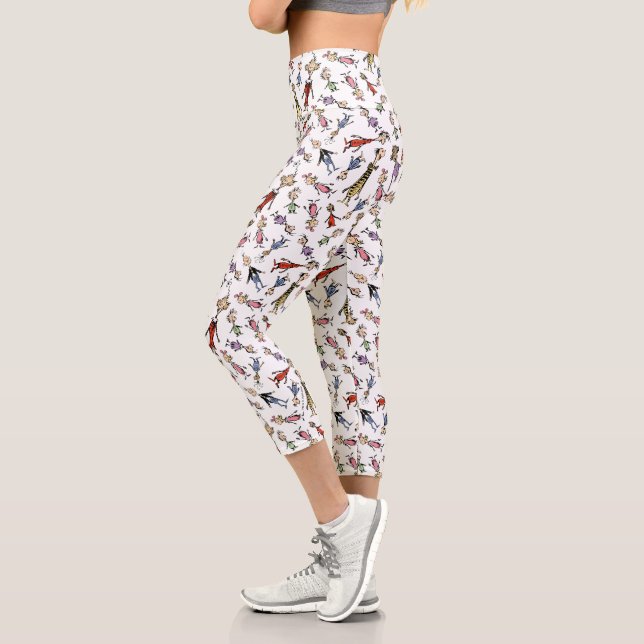 Dr. Seuss Whoville Characters Festive Pattern Capri Leggings (Left)