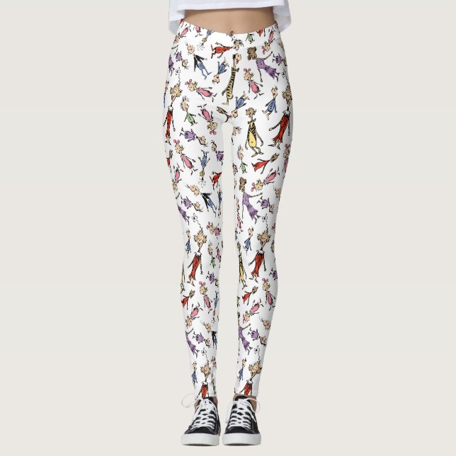 Dr. Seuss Whoville Characters Festive Pattern Leggings (Front)