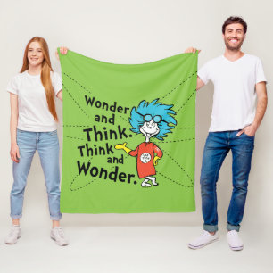 Dr. Seuss   Wonder and Think. Think and Wonder. Fleece Blanket