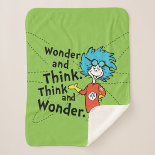 Dr. Seuss   Wonder and Think. Think and Wonder. Sherpa Blanket