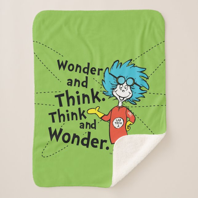Dr. Seuss | Wonder and Think. Think and Wonder. Sherpa Blanket (Front)