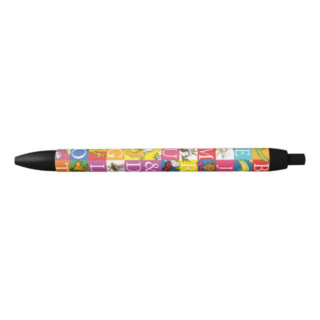 Dr. Seuss's ABC Colourful Block Letter Pattern Black Ink Pen (Front)