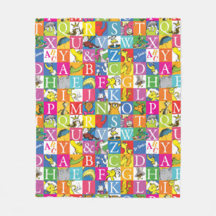 Dr. Seuss's ABC Colourful Block Letter Pattern Fleece Blanket