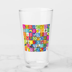 Dr. Seuss's ABC Colourful Block Letter Pattern Glass