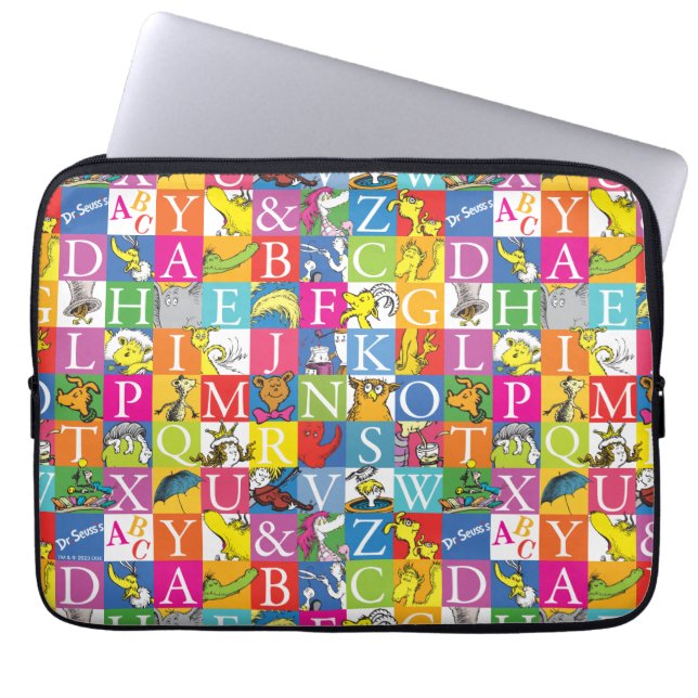 Dr. Seuss's ABC Colourful Block Letter Pattern Laptop Sleeve (Front)