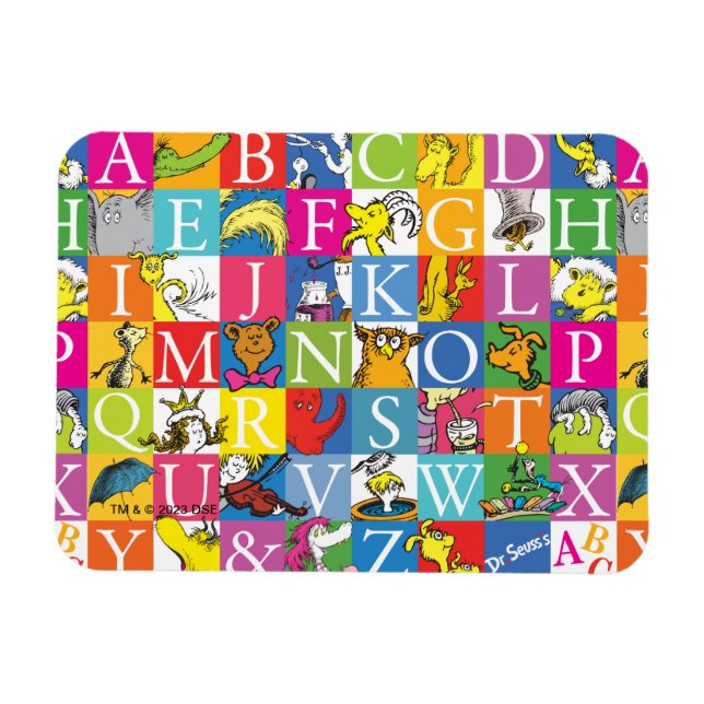 Dr. Seuss's ABC Colourful Block Letter Pattern Magnet (Horizontal)