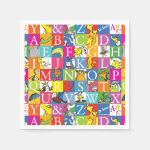 Dr. Seuss's ABC Colourful Block Letter Pattern Napkin